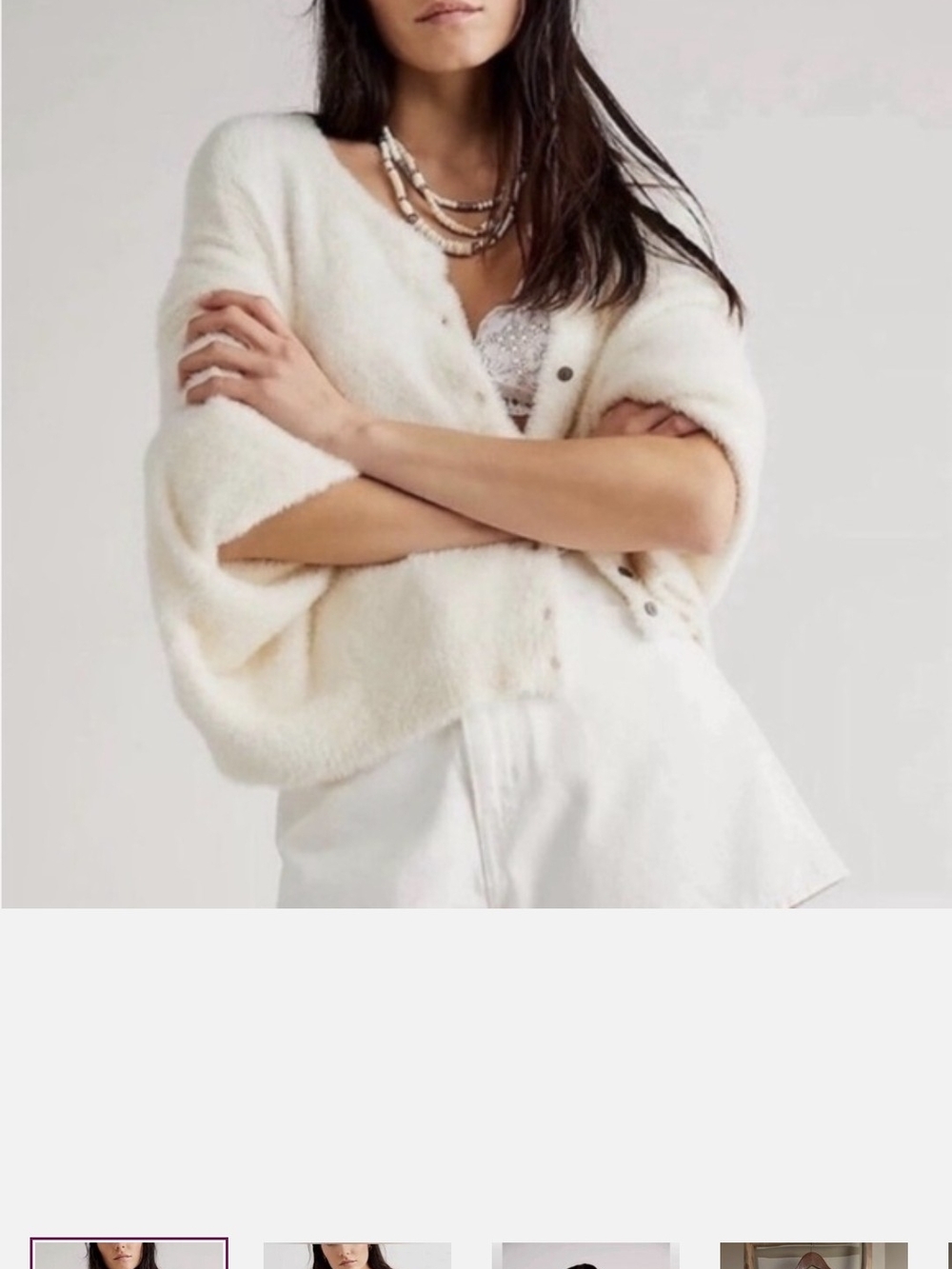Free People One Wyatt Fuzzy Cardigan
